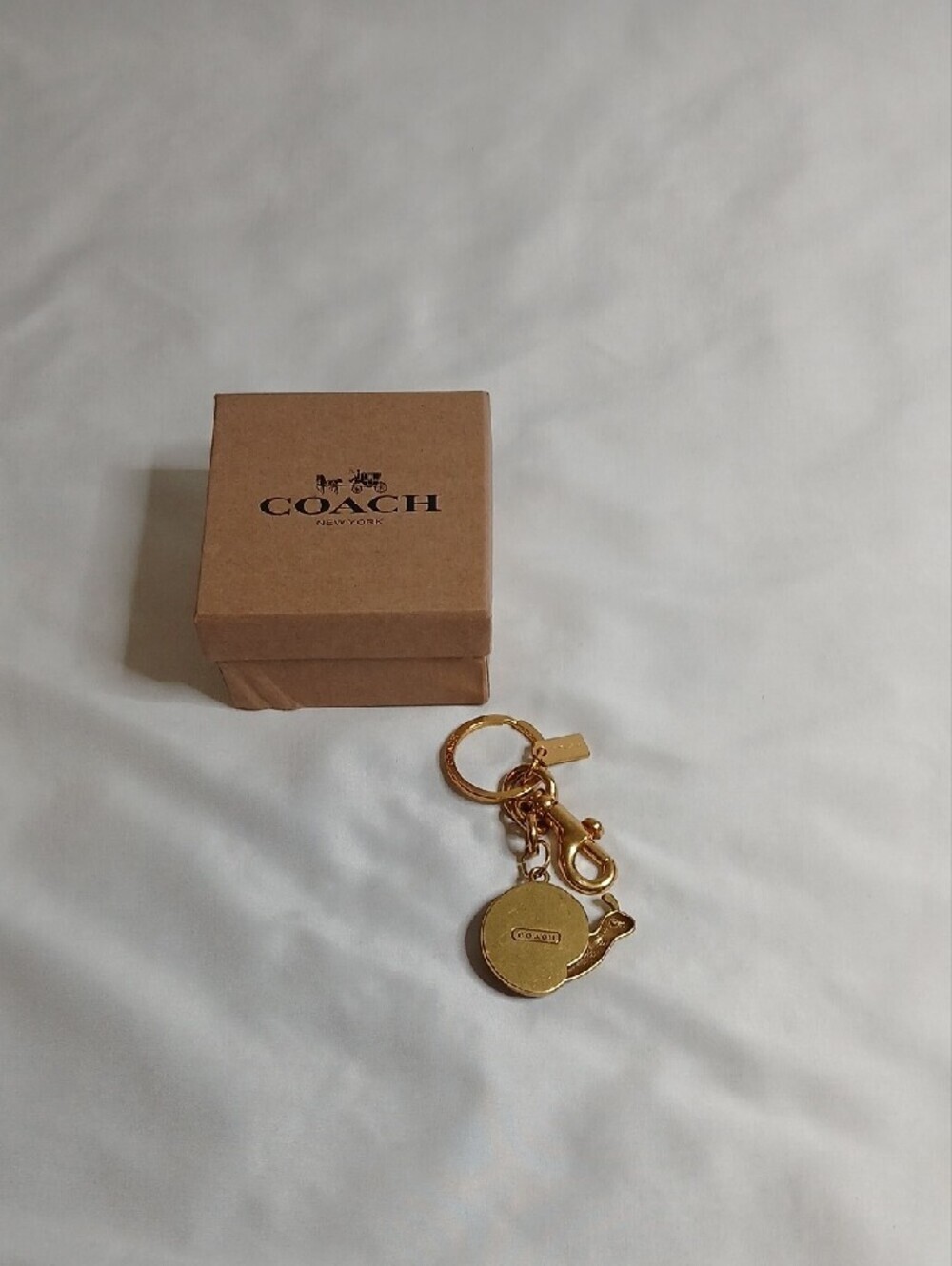 Coach Gold-Tone Purple Snail Keyring Charm - Picture 3 of 3